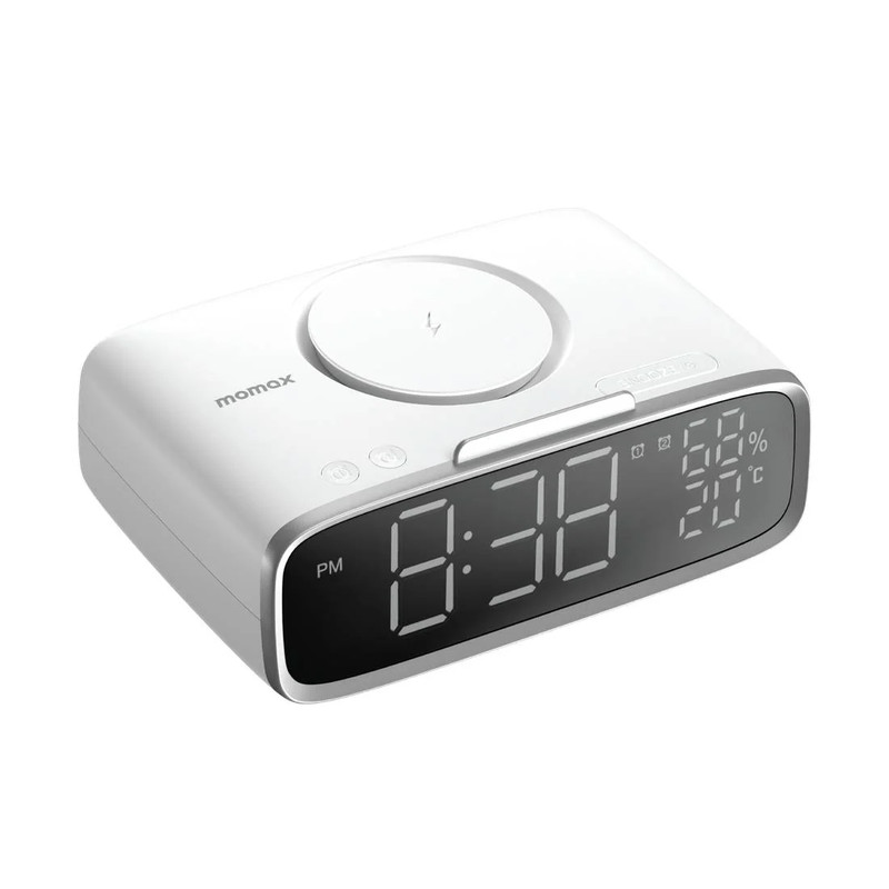 Momax Q.clock 5 Digital Clock With Wireless Charger - مكبر صوت